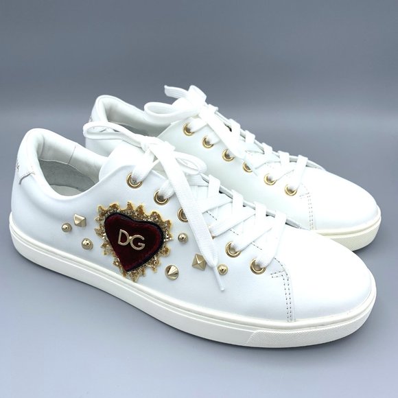 NIB DOLCE & GABBANA Heart Portofino Sneakers - Picture 11 of 14